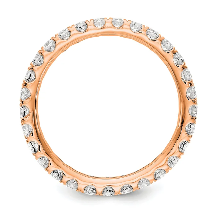 Rings Goldia 14k Rose Gold 1 Ct Lab Grown Diamond VSSI G Shared Prong Eternity Band Ring