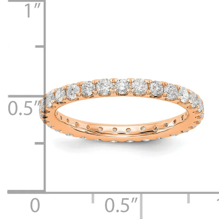 Rings Goldia 14k Rose Gold 1 Ct Lab Grown Diamond VSSI G Shared Prong Eternity Band Ring