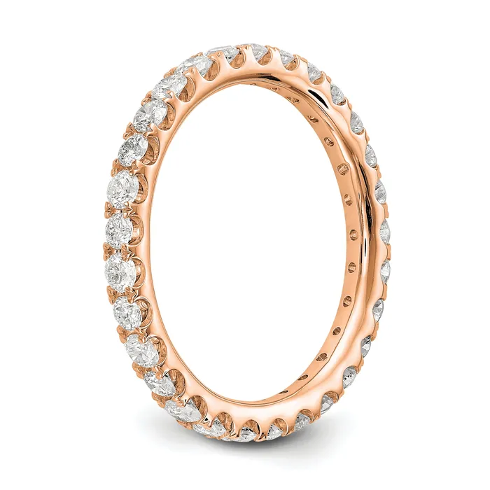 Rings Goldia 14k Rose Gold 1 Ct Lab Grown Diamond VSSI G Shared Prong Eternity Band Ring