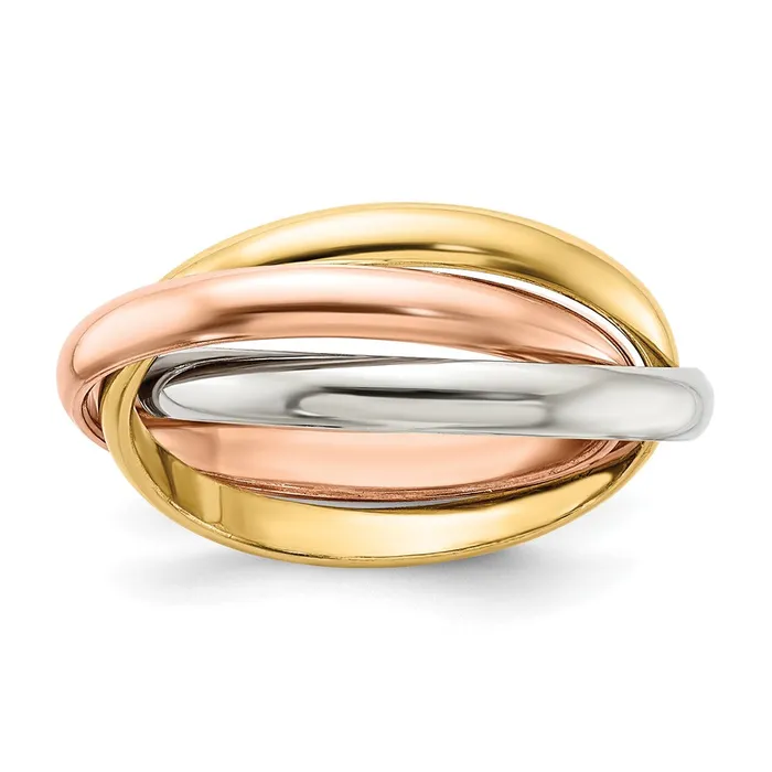 Rings Goldia 14k Tricolor Gold Polished Rolling Ring
