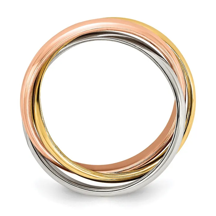 Rings Goldia 14k Tricolor Gold Polished Rolling Ring
