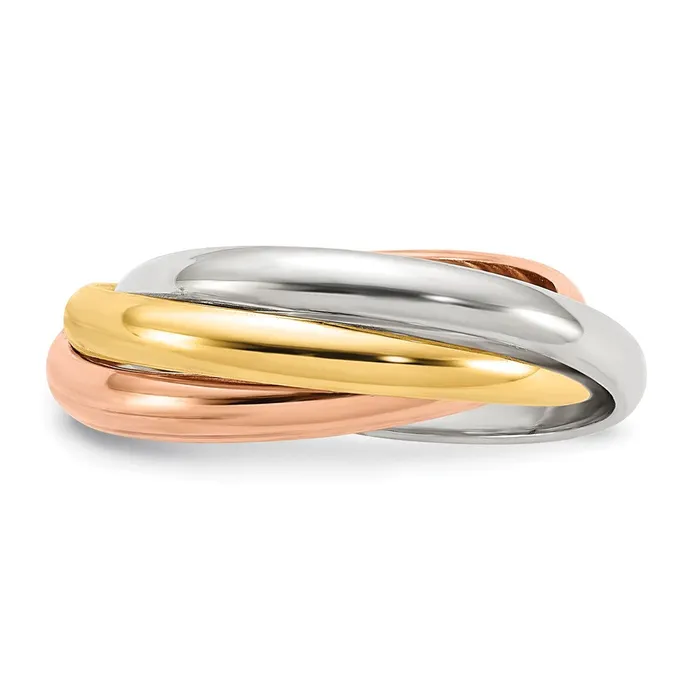Rings Goldia 14k Tricolor Gold Polished Rolling Ring