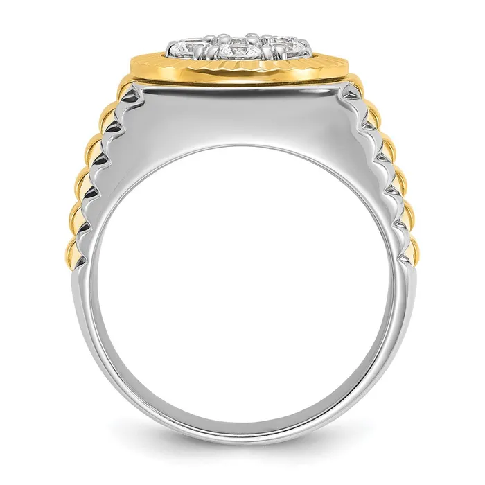Rings Goldia 14k Twotone Gold Mens 1 carat Diamond Complete Ring