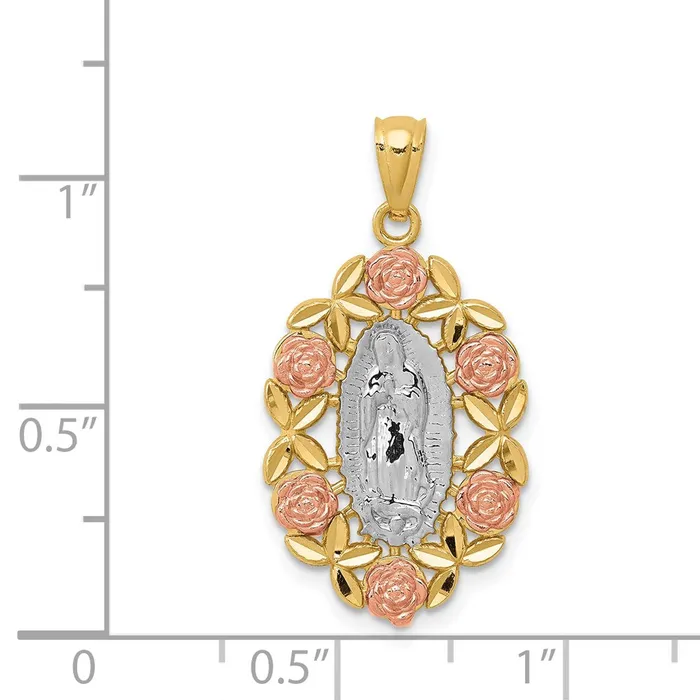 Rings Goldia 14k Twotone Gold Twotone Gold wWhite Rhodium Guadalupe Pendant
