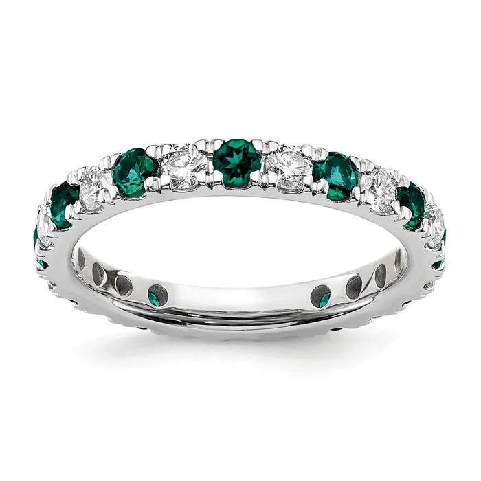 Rings Goldia 14k White Gold 34 Ct Lab Grown Diamond VSSI G and Lab Created Alexandrite Eternity Band Ring Rings Goldia 14k White Gold 34 Ct Lab Grown Diamond VSSI G and Lab Created Alexandrite Eternity Band Ring
