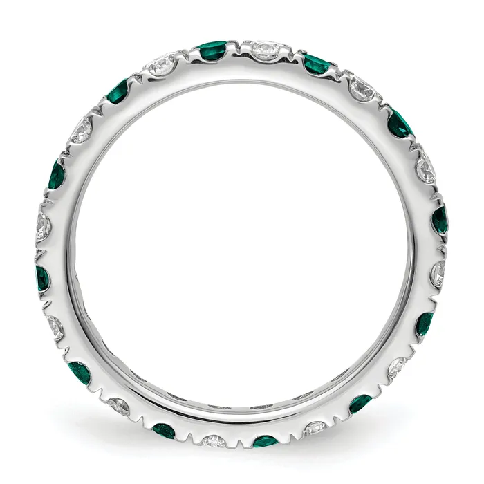 Rings Goldia 14k White Gold 34 Ct Lab Grown Diamond VSSI G and Lab Created Alexandrite Eternity Band Ring