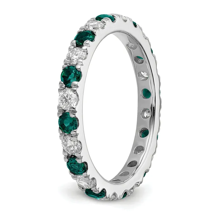 Rings Goldia 14k White Gold 34 Ct Lab Grown Diamond VSSI G and Lab Created Alexandrite Eternity Band Ring