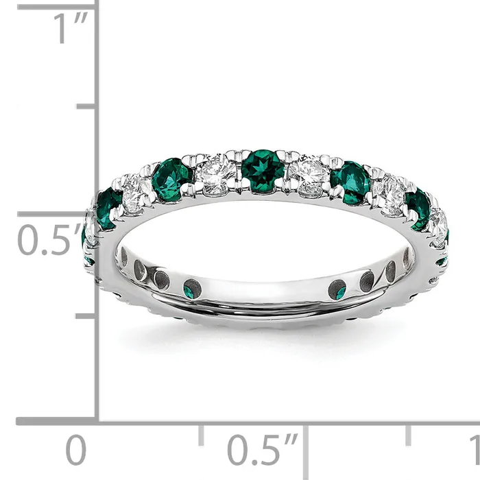 Rings Goldia 14k White Gold 34 Ct Lab Grown Diamond VSSI G and Lab Created Alexandrite Eternity Band Ring