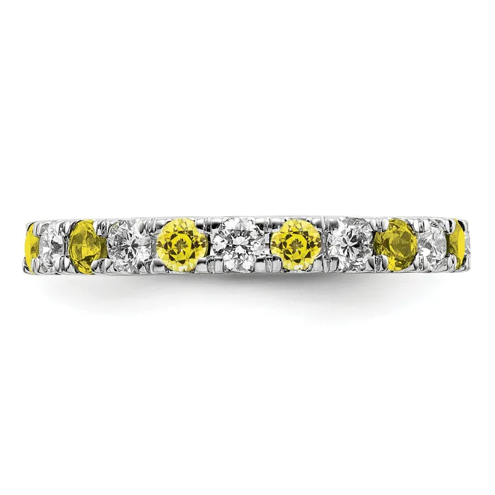 Rings Goldia 14k White Gold 34 Ct Lab Grown Diamond VSSI G and Lab Created Yellow Sapphire Eternity Band Ring
