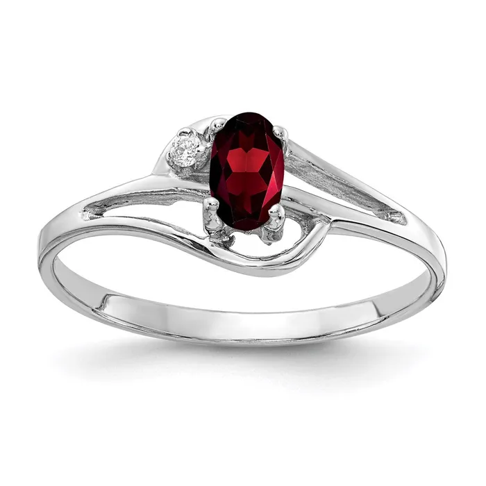 Rings Goldia 14k White Gold 5x3mm Oval Garnet A Real Diamond ring