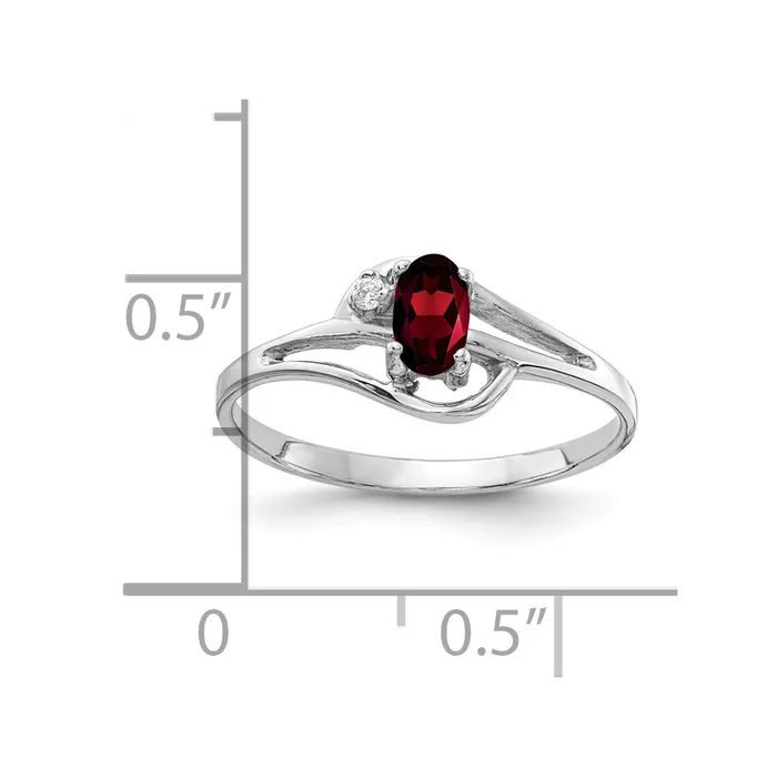 Rings Goldia 14k White Gold 5x3mm Oval Garnet A Real Diamond ring