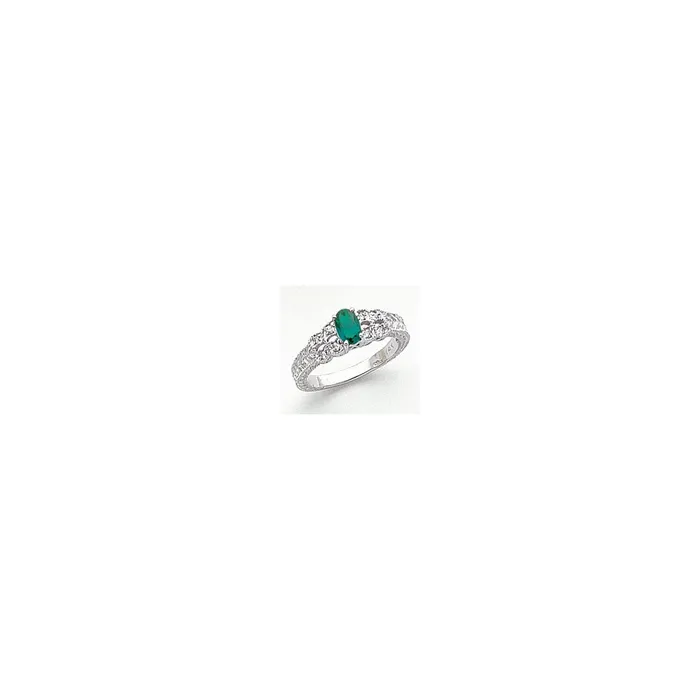 Rings Goldia 14k White Gold 6x4mm Oval Mount St Helens VS Diamond ring