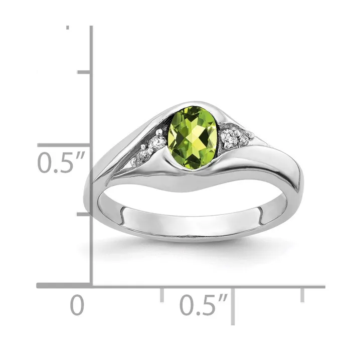 Rings Goldia 14k White Gold 6x4mm Oval Peridot A Real Diamond ring