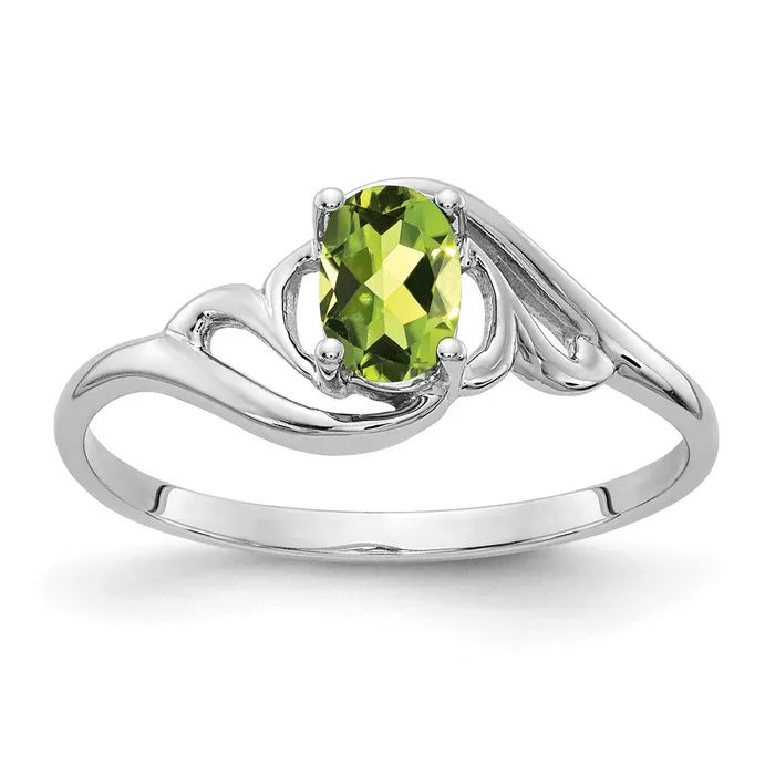 Rings Goldia 14k White Gold 6x4mm Oval Peridot ring