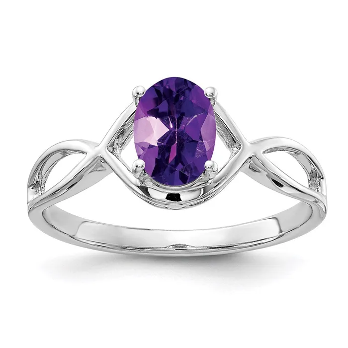 Rings Goldia 14k White Gold 7x5mm Oval Amethyst ring