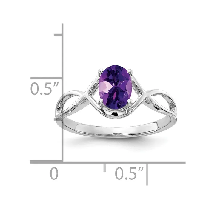 Rings Goldia 14k White Gold 7x5mm Oval Amethyst ring