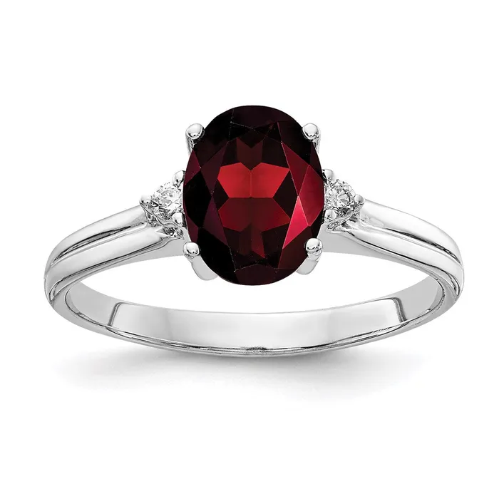 Rings Goldia 14k White Gold 8x6mm Oval Garnet A Real Diamond ring