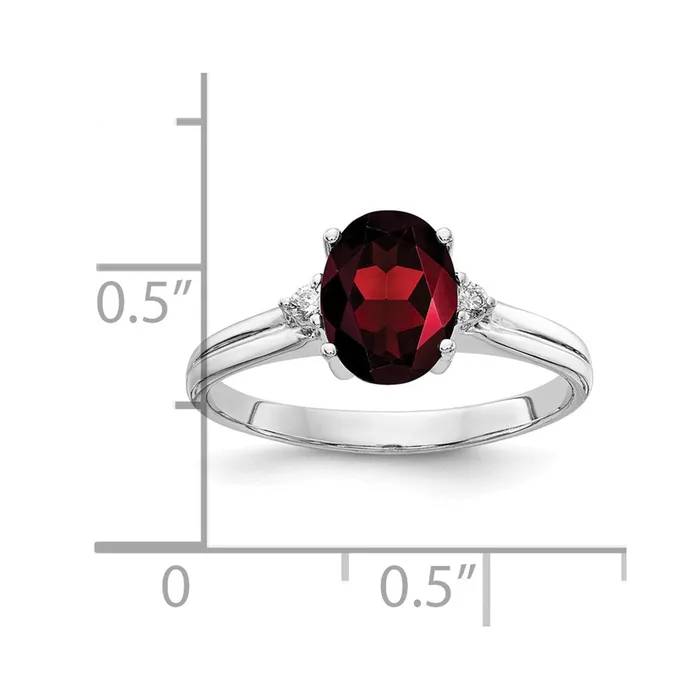 Rings Goldia 14k White Gold 8x6mm Oval Garnet A Real Diamond ring