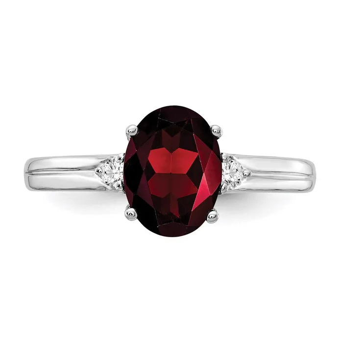 Rings Goldia 14k White Gold 8x6mm Oval Garnet A Real Diamond ring