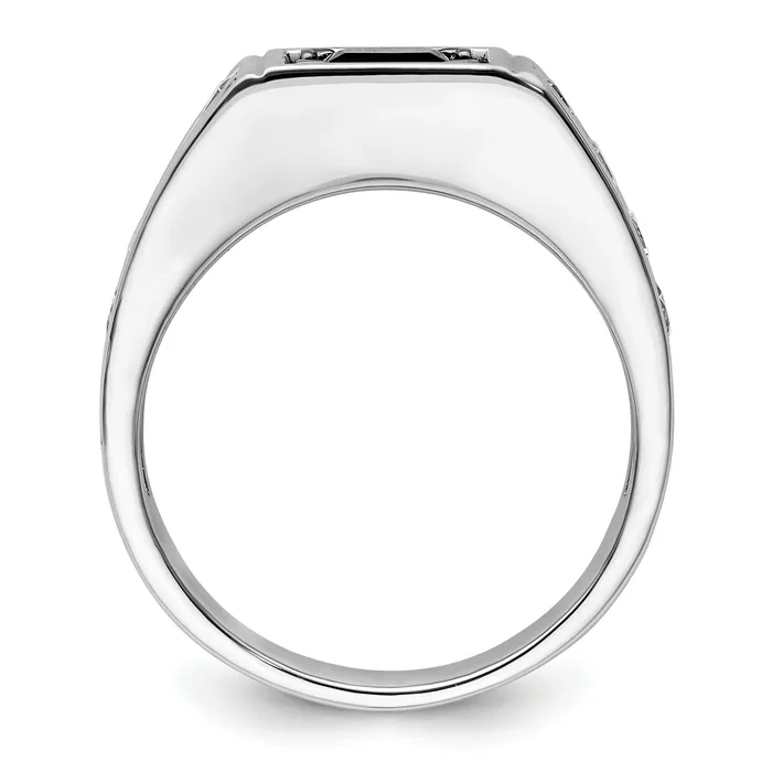 Rings Goldia 14k White Gold Black Rhodium 78 Ct Lab Grown Diamond VSSI G and Onyx Mens Ring