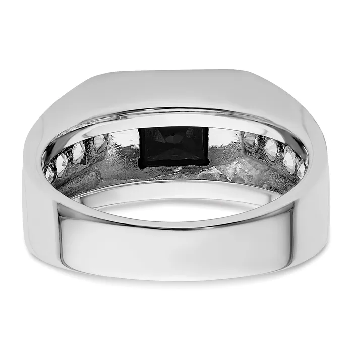 Rings Goldia 14k White Gold Black Rhodium 78 Ct Lab Grown Diamond VSSI G and Onyx Mens Ring