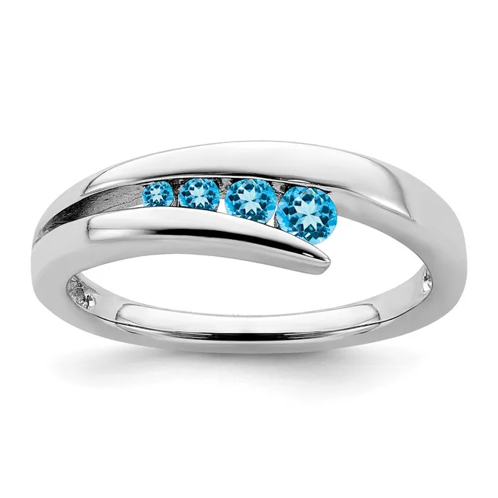 Rings Goldia 14k White Gold Blue Topaz 4stone Ring