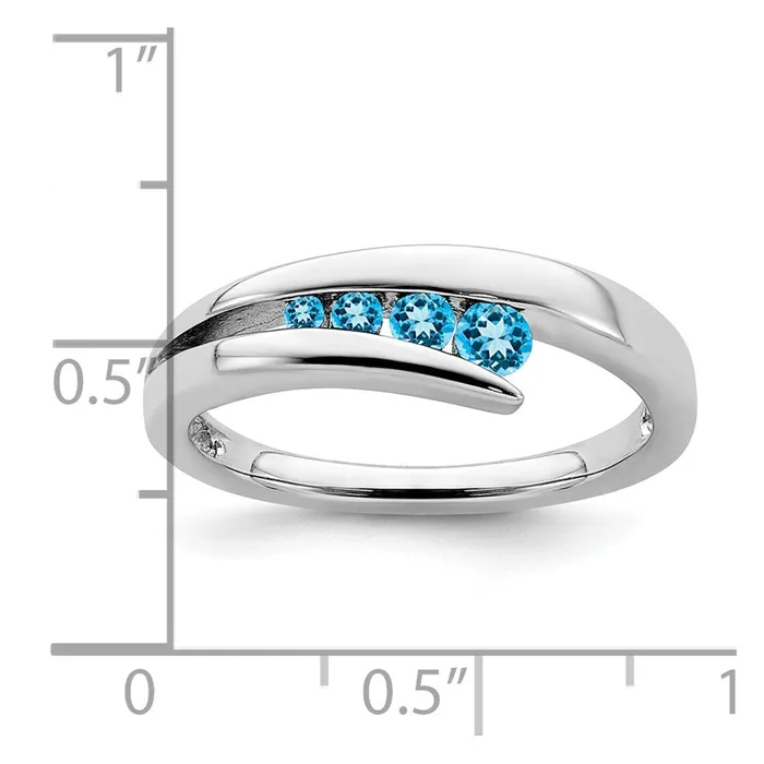 Rings Goldia 14k White Gold Blue Topaz 4stone Ring