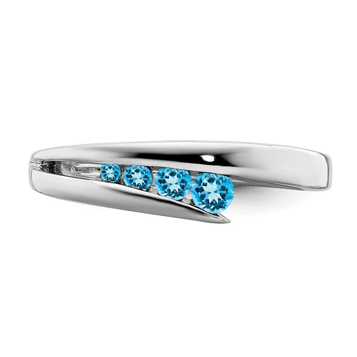 Rings Goldia 14k White Gold Blue Topaz 4stone Ring