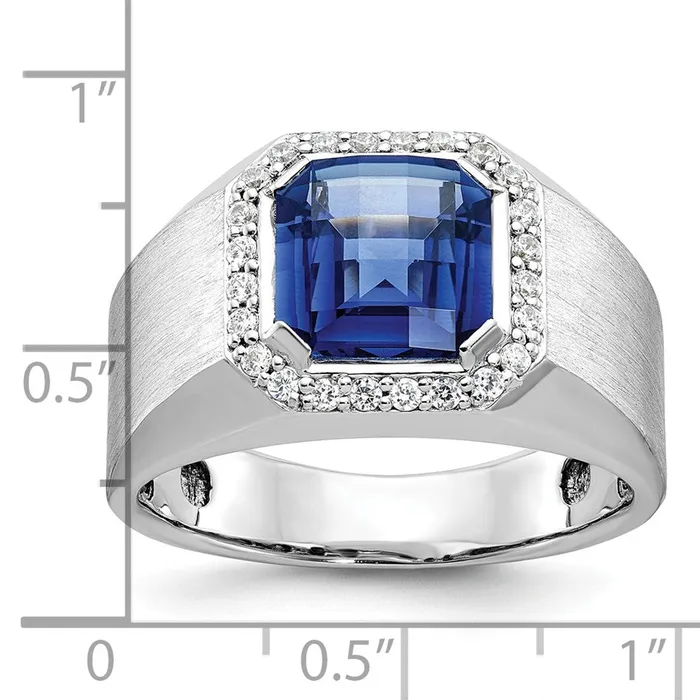 Rings Goldia 14k White Gold Mens Gemstone and Diamond Ring Mounting