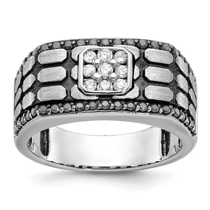 Rings Goldia 14k White Gold with Black Rhodium Mens Satin 58 carat Diamond Complete Ring Rings Goldia 14k White Gold with Black Rhodium Mens Satin 58 carat Diamond Complete Ring