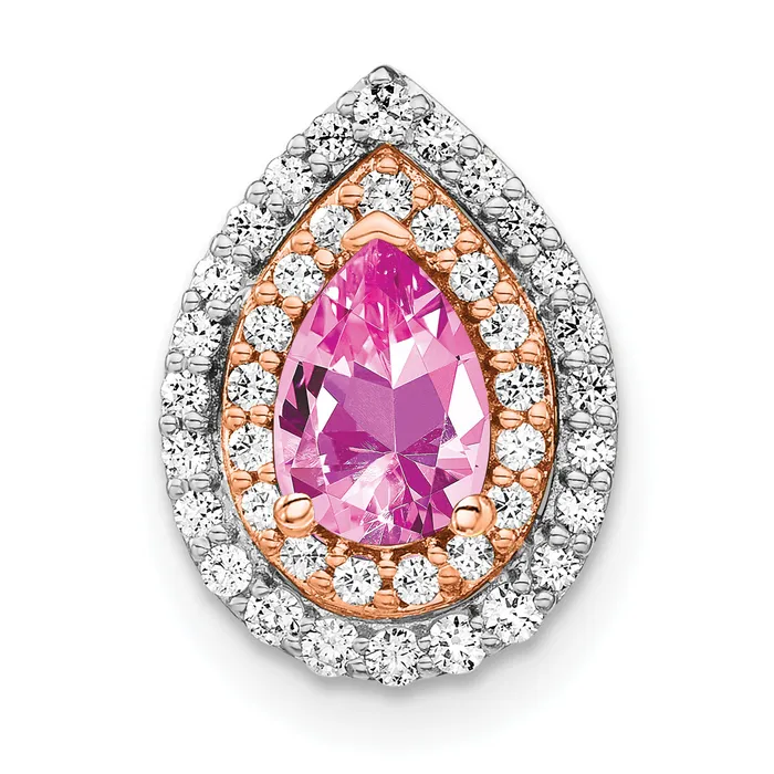 Rings Goldia 14K WhiteRose Gold Two Tone Rose and White 12 Ct Lab Grown Diamond VSSI G and Lab Created Pink Sapphire Chain Slide Pendant Rings Goldia 14K WhiteRose Gold Two Tone Rose and White 12 Ct Lab Grown Diamond VSSI G and Lab Created Pink Sapphire Chain Slide Pendant