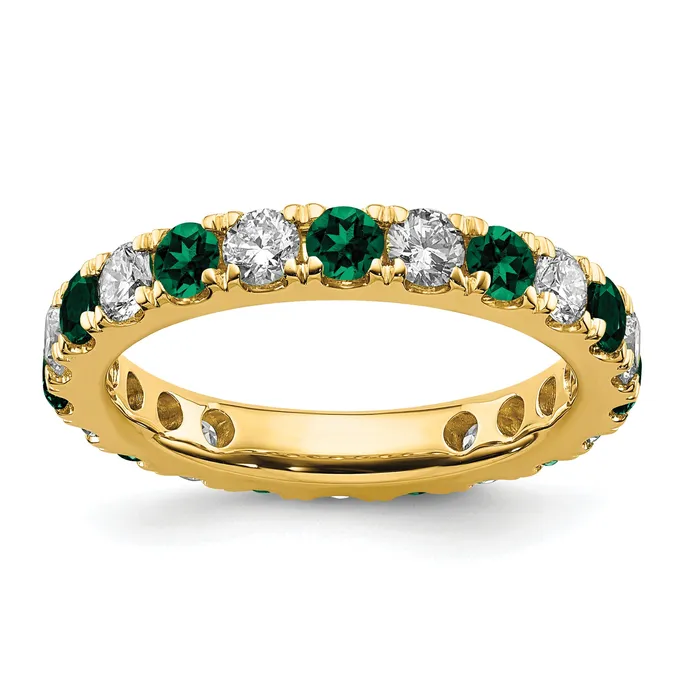 Rings Goldia 14k Yellow Gold 1 15 Ct Lab Grown Diamond VSSI G and Lab Created Emerald Eternity Band Ring Rings Goldia 14k Yellow Gold 1 15 Ct Lab Grown Diamond VSSI G and Lab Created Emerald Eternity Band Ring