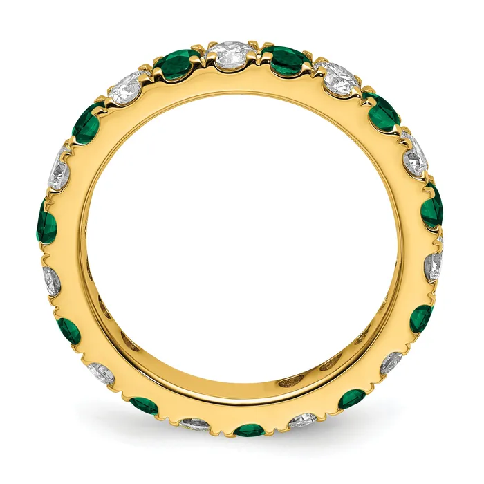 Rings Goldia 14k Yellow Gold 1 15 Ct Lab Grown Diamond VSSI G and Lab Created Emerald Eternity Band Ring