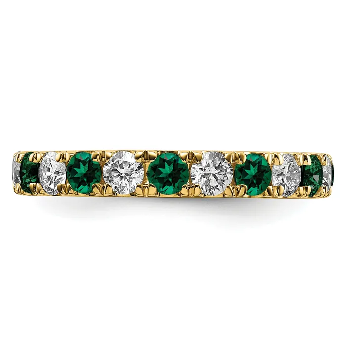 Rings Goldia 14k Yellow Gold 1 15 Ct Lab Grown Diamond VSSI G and Lab Created Emerald Eternity Band Ring
