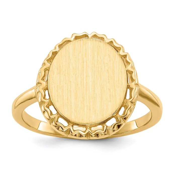 Rings Goldia 14K Yellow Gold 125x110mm Open Back Signet Ring