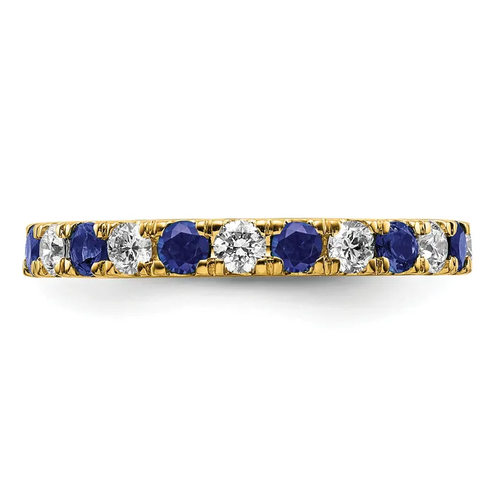 Rings Goldia 14k Yellow Gold 34 Ct Lab Grown Diamond VSSI G and Lab Created Blue Sapphire Eternity Band Ring