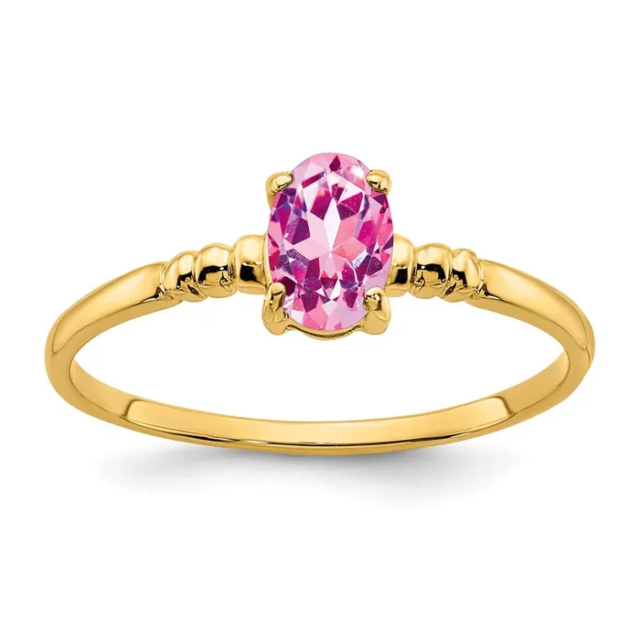 Rings Goldia 14K Yellow Gold 6x4mm Oval Pink Sapphire ring