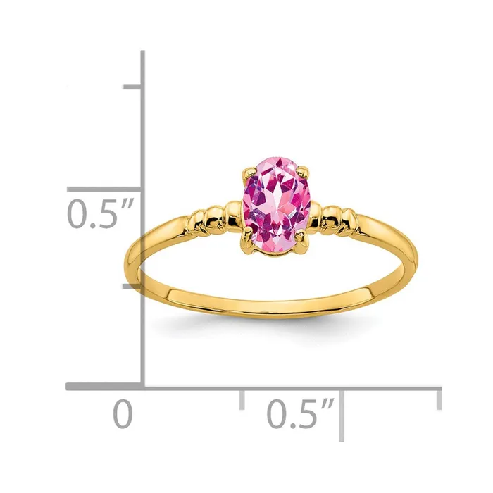 Rings Goldia 14K Yellow Gold 6x4mm Oval Pink Sapphire ring