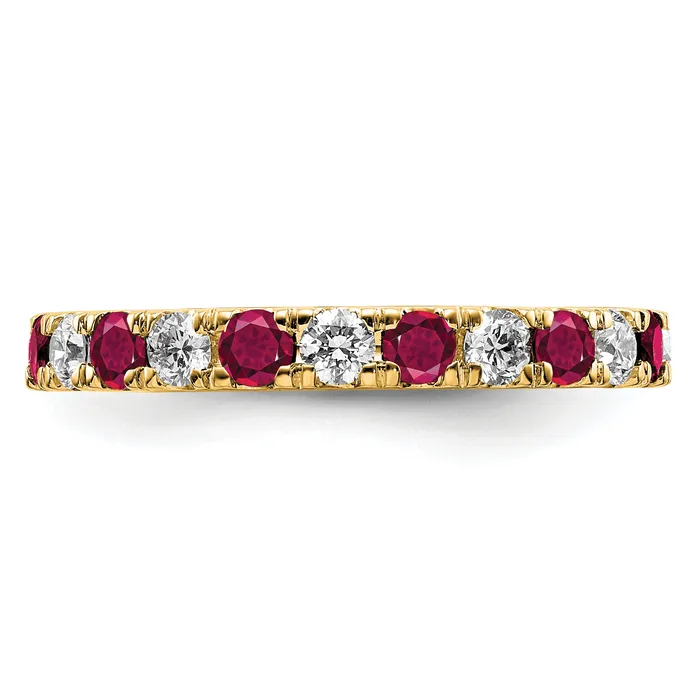 Rings Goldia 14k Yellow Gold 78 Ct Lab Grown Diamond VSSI G and Lab Created Ruby Eternity Band Ring