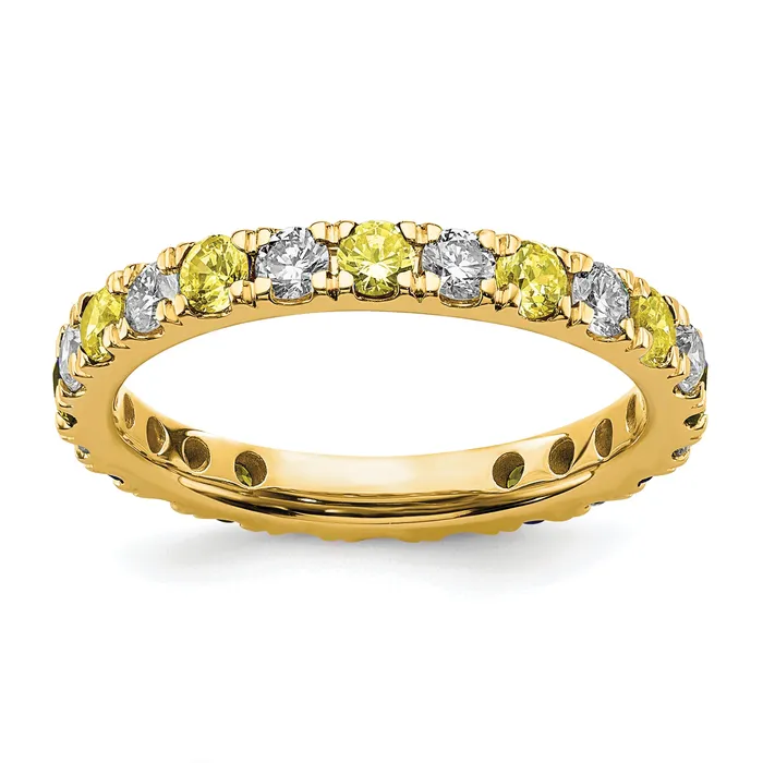 Rings Goldia 14k Yellow Gold 78 Ct Lab Grown Diamond VSSI G and Lab Created Sapphire Eternity Band Ring Rings Goldia 14k Yellow Gold 78 Ct Lab Grown Diamond VSSI G and Lab Created Sapphire Eternity Band Ring