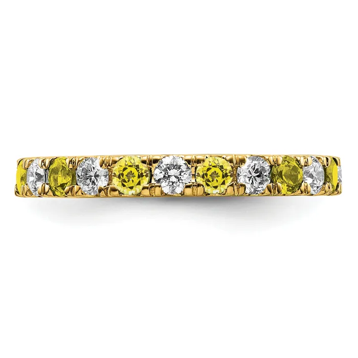 Rings Goldia 14k Yellow Gold 78 Ct Lab Grown Diamond VSSI G and Lab Created Sapphire Eternity Band Ring