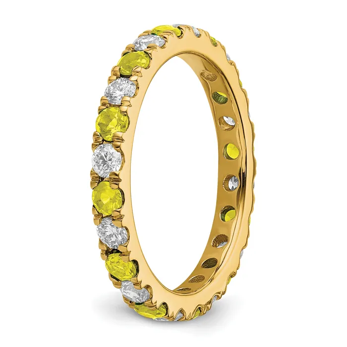 Rings Goldia 14k Yellow Gold 78 Ct Lab Grown Diamond VSSI G and Lab Created Sapphire Eternity Band Ring