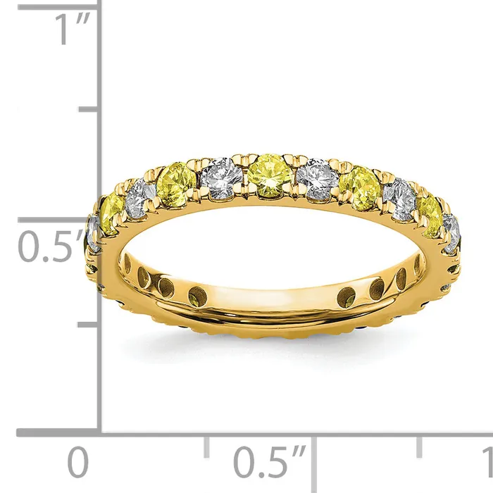 Rings Goldia 14k Yellow Gold 78 Ct Lab Grown Diamond VSSI G and Lab Created Sapphire Eternity Band Ring