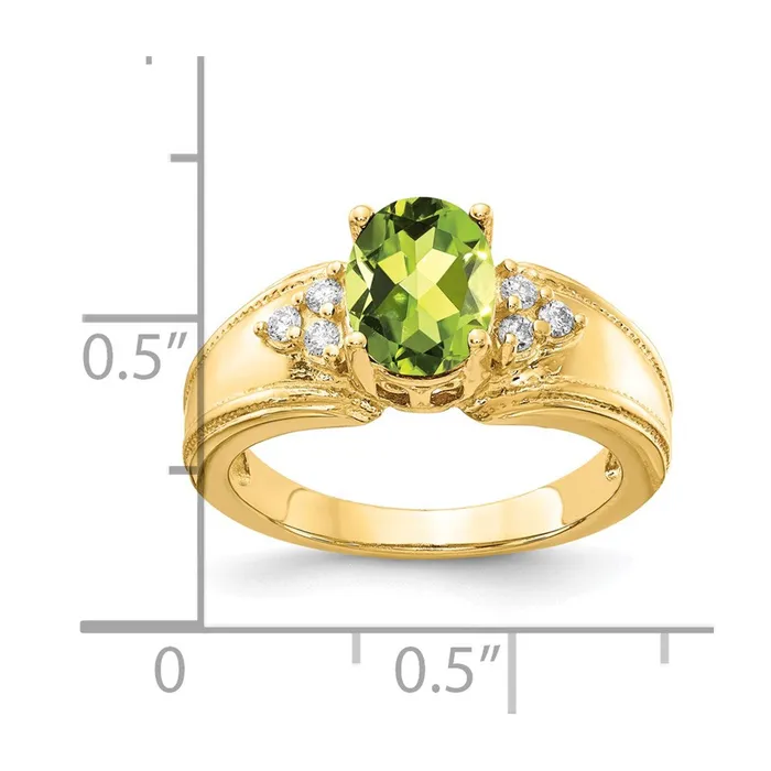 Rings Goldia 14K Yellow Gold 8x6mm Oval Peridot A Real Diamond ring