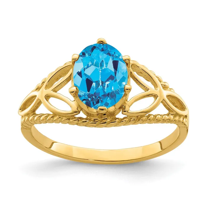 Rings Goldia 14K Yellow Gold Blue Topaz Ring
