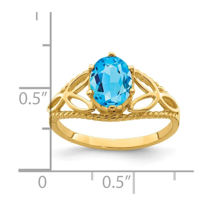 Rings Goldia 14K Yellow Gold Blue Topaz Ring