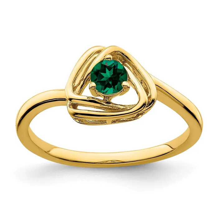 Rings Goldia 14K Yellow Gold Created Emerald Triangle Ring