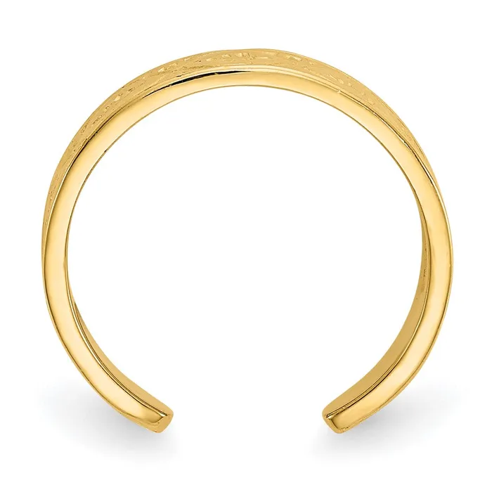 Rings Goldia 14k Yellow Gold Polished Wave wFlower Center Toe Ring