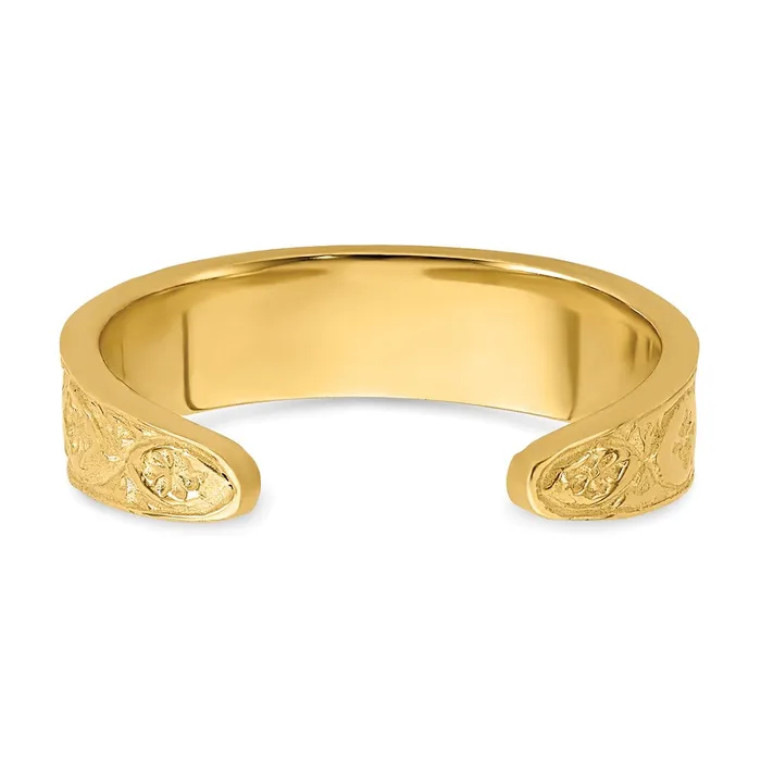 Rings Goldia 14k Yellow Gold Polished Wave wFlower Center Toe Ring