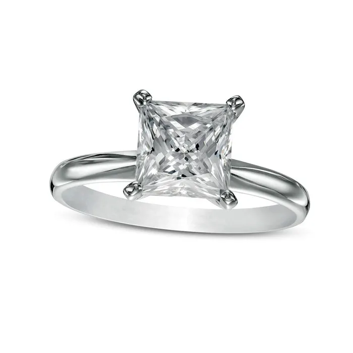 Rings Goldia 20 CT Certified PrincessCut LabCreated Diamond Solitaire Engagement Ring in Solid 14K White Gold FVS2 Rings Goldia 20 CT Certified PrincessCut LabCreated Diamond Solitaire Engagement Ring in Solid 14K White Gold FVS2
